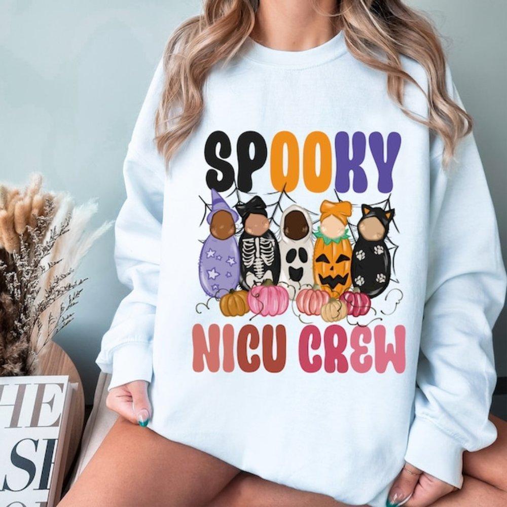 Retro Nurse Spooky Nicu Crew Halloween Nurse Squad Sweatshirt
